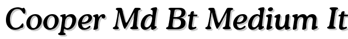 Cooper Md BT Medium Italic font